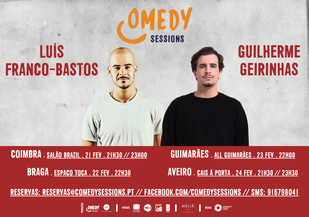 Luís Franco-Bastos e Guilherme Geirinhas nas Comedy Sessions de Fevereiro