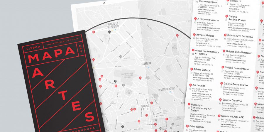 Mapa das Artes. O mapa que te dá a conhecer 57 Galerias, 18 Museus e Fundações e 34 outros espaços na zona de Lisboa