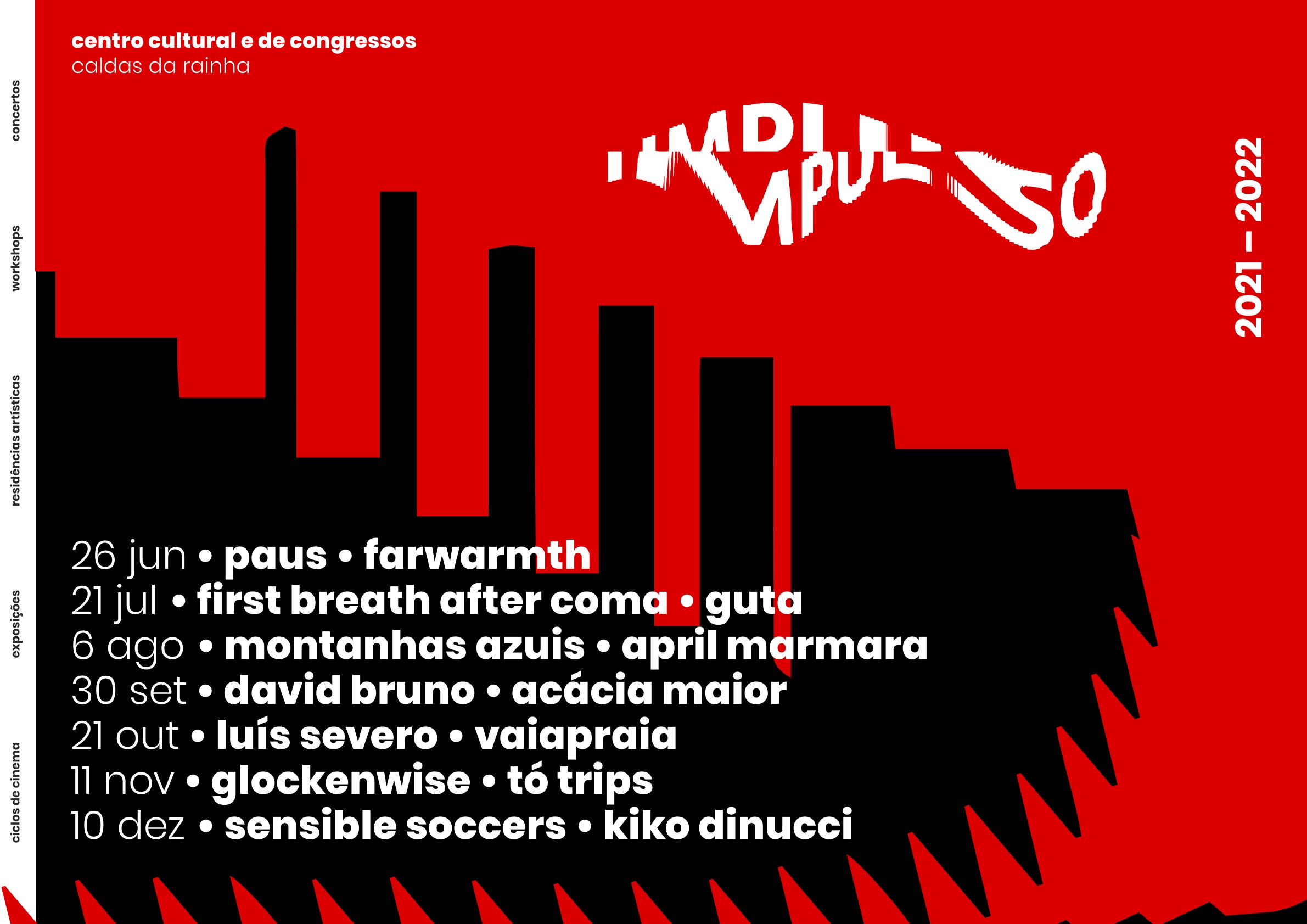 David Bruno, Luís Severo, PAUS, Sensible Soccers, Tó Trips e First Breath After Coma no Festival Impulso