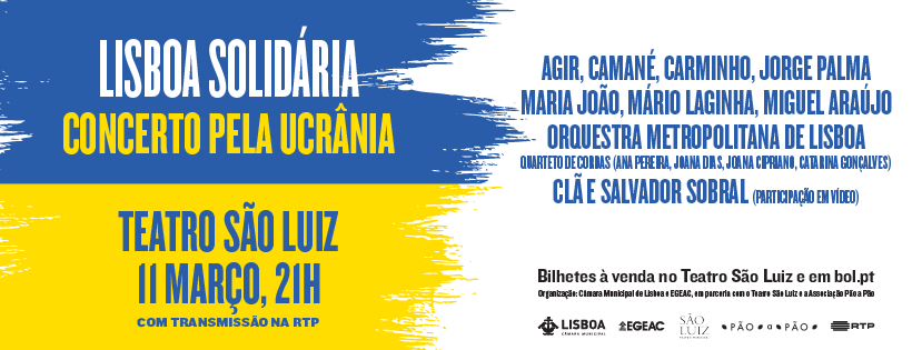 O Teatro São Luiz e a Associação Pão a Pão organizam o Concerto Solidário pela Ucrânia