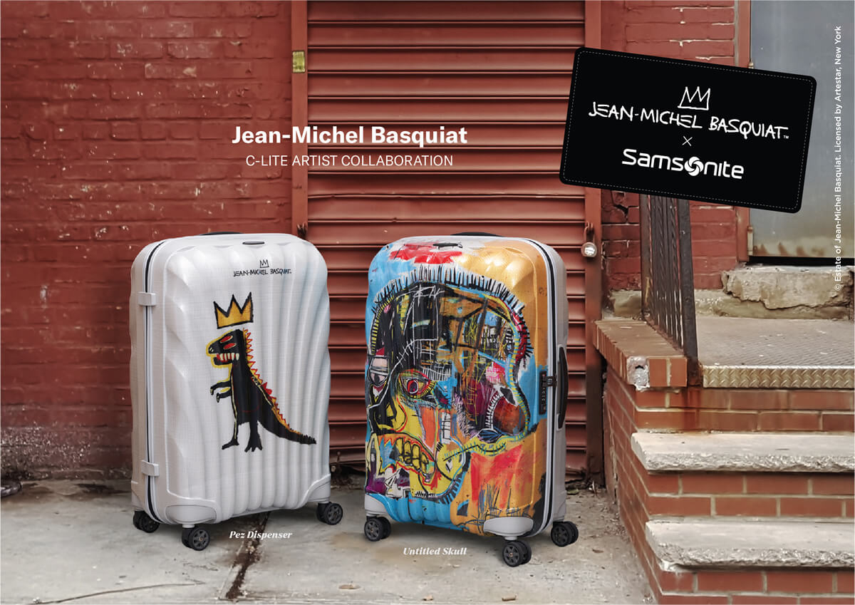Samsonite lança edição especial da coleção C-lite em colaboração com Jean-Michel Basquiat