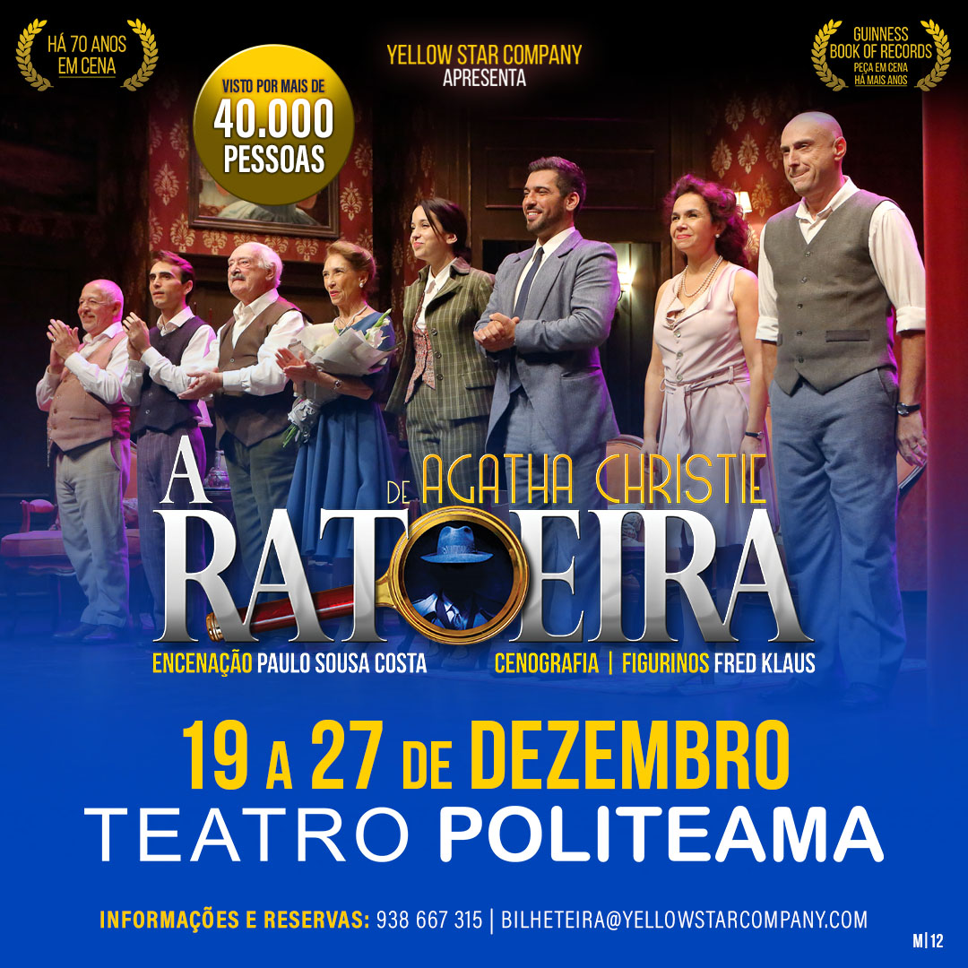“A Ratoeira”, de Agatha Christie, em cena no Teatro Politeama de 19 a 27 de Dezembro