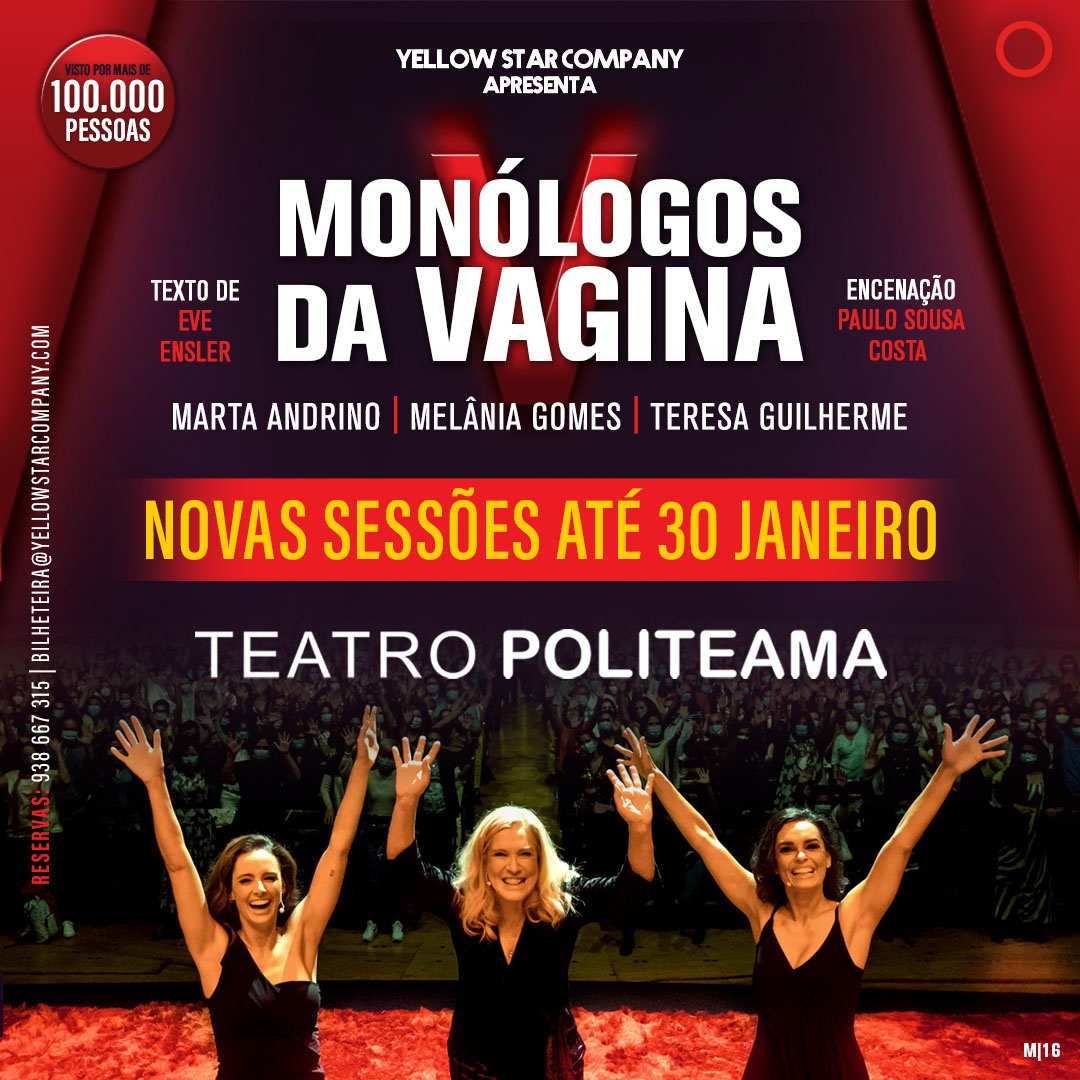 Acontecem este mês as últimas sessões do espetáculo “Monólogos da Vagina” no Teatro Politeama em Lisboa