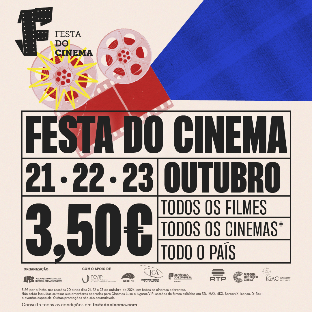 Festa do Cinema está de regresso. Durante três dias, os bilhetes de cinema vão custar 3,50 euros